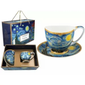 Filiżanka Big Vanessa Carmani 350ml ze spodkiem - V. van Gogh, Gwiaździsta noc